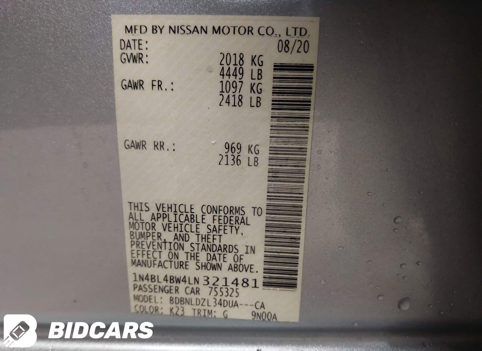 2020 Nissan Altima S Intelligent Awd