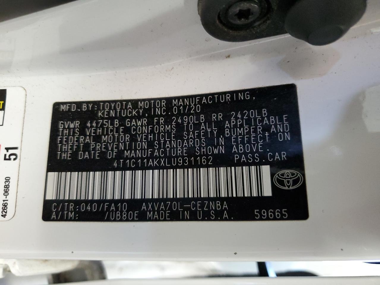 2020 Toyota Camry LE