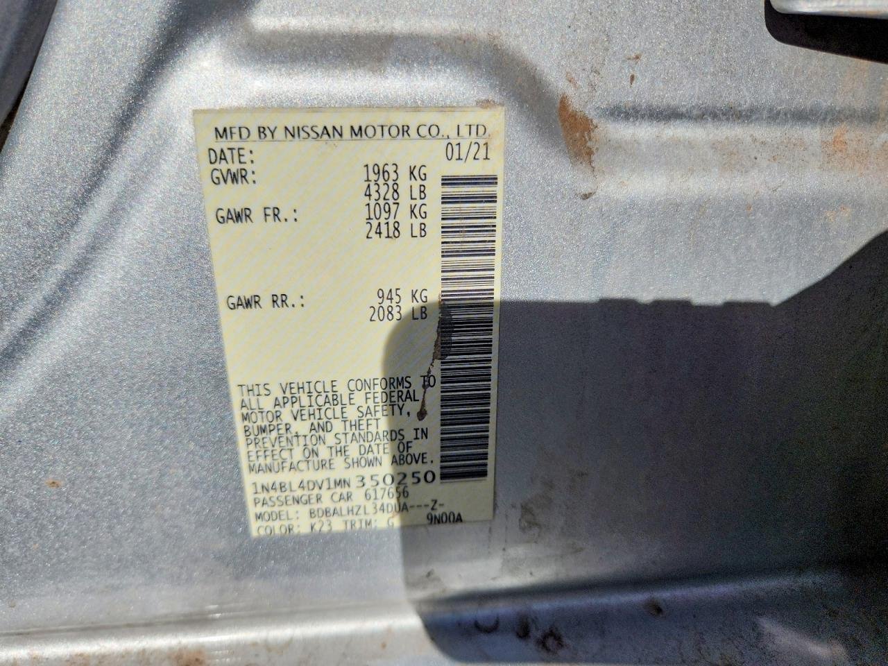 2021 Nissan Altima SV