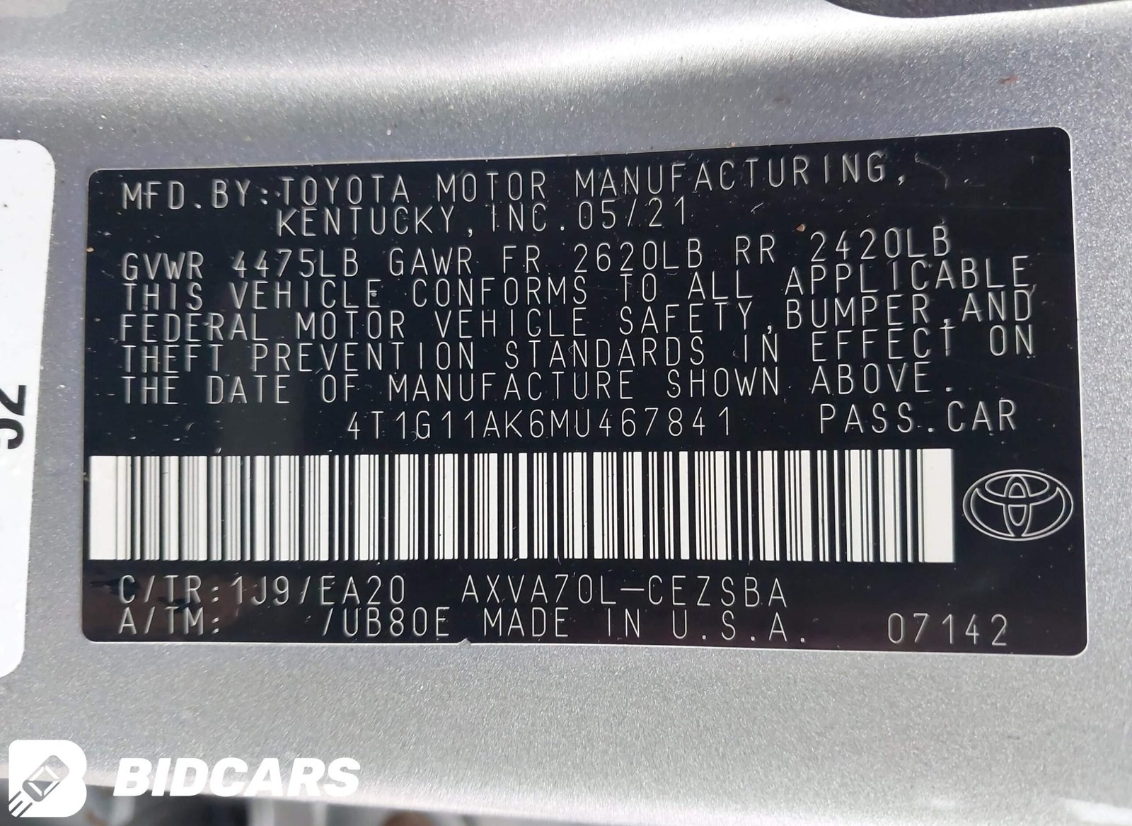 2021 Toyota Camry SE